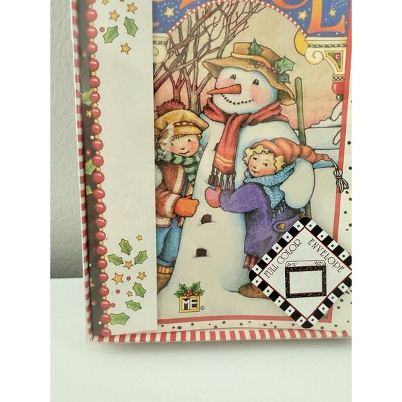 NEW (15) Mary Engelbreit Christmas Cards 7X5" ~ And Joy Always Happy Holidays - Picture 5 of 6